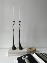 Load image into Gallery viewer, Tall Sculptural Wrought Iron Candle Holders
