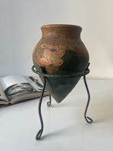 Load image into Gallery viewer, Painted Vessel with Metal Stand
