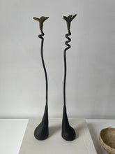 Load image into Gallery viewer, Tall Sculptural Wrought Iron Candle Holders