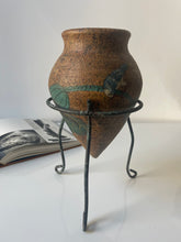 Load image into Gallery viewer, Painted Vessel with Metal Stand
