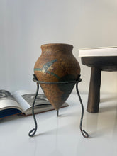 Load image into Gallery viewer, Painted Vessel with Metal Stand