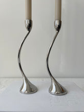 Load image into Gallery viewer, Adjoining Chrome Candle Holders