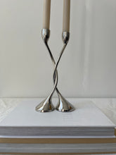 Load image into Gallery viewer, Adjoining Chrome Candle Holders