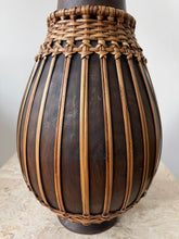 Load image into Gallery viewer, Wood and Rattan Wrapped Vase
