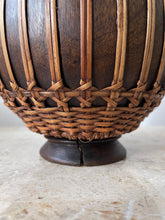 Load image into Gallery viewer, Wood and Rattan Wrapped Vase