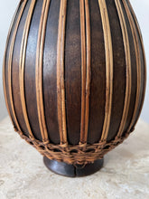 Load image into Gallery viewer, Wood and Rattan Wrapped Vase