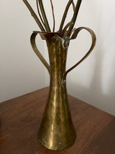 Load image into Gallery viewer, Hammered Brass Double Handle Vase