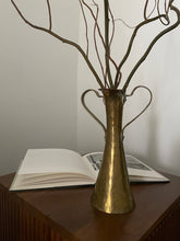 Load image into Gallery viewer, Hammered Brass Double Handle Vase