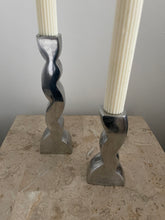 Load image into Gallery viewer, Chrome Wavy Candle Holders