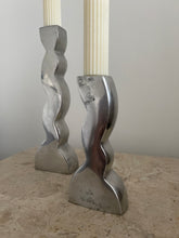 Load image into Gallery viewer, Chrome Wavy Candle Holders