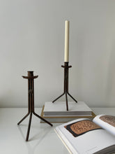 Load image into Gallery viewer, Brutalist Iron 3 Legged Candle Holders