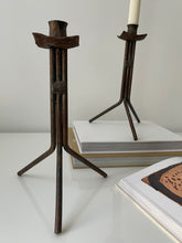 Load image into Gallery viewer, Brutalist Iron 3 Legged Candle Holders