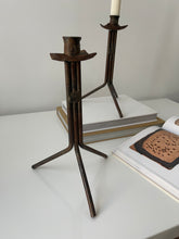 Load image into Gallery viewer, Brutalist Iron 3 Legged Candle Holders