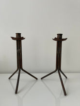 Load image into Gallery viewer, Brutalist Iron 3 Legged Candle Holders