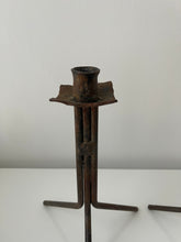 Load image into Gallery viewer, Brutalist Iron 3 Legged Candle Holders