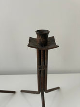 Load image into Gallery viewer, Brutalist Iron 3 Legged Candle Holders