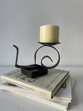 Load image into Gallery viewer, Hand Forged Wrought Iron Swirl Candle Holder