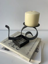 Load image into Gallery viewer, Hand Forged Wrought Iron Swirl Candle Holder
