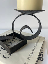 Load image into Gallery viewer, Hand Forged Wrought Iron Swirl Candle Holder