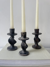 Load image into Gallery viewer, Hand Carved Abstract Soapstone Candle Holders