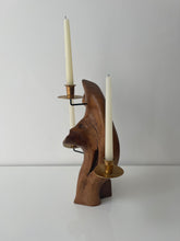 Load image into Gallery viewer, 1967 Sculptural Wood Candelabra