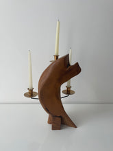 Load image into Gallery viewer, 1967 Sculptural Wood Candelabra