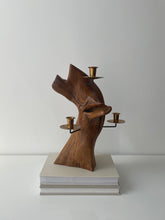 Load image into Gallery viewer, 1967 Sculptural Wood Candelabra
