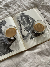 Load image into Gallery viewer, Set of Vintage Scalloped Glass Coffee Cups + Saucers