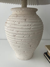 Load image into Gallery viewer, Large Ribbed Plaster Table Lamp