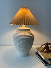 Load image into Gallery viewer, Large Ribbed Plaster Table Lamp