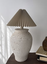 Load image into Gallery viewer, Large Ribbed Plaster Table Lamp