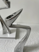 Load image into Gallery viewer, Art Deco Chrome Candle Holders