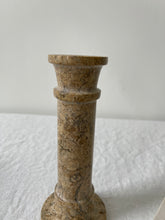 Load image into Gallery viewer, Carved Stone Pillar Candle Holders
