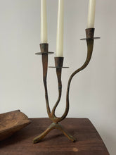 Load image into Gallery viewer, Hand Forged Iron Wavy Candelabra