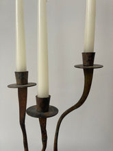Load image into Gallery viewer, Hand Forged Iron Wavy Candelabra