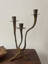 Load image into Gallery viewer, Hand Forged Iron Wavy Candelabra