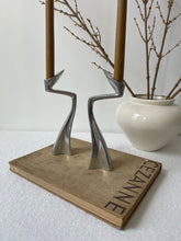 Load image into Gallery viewer, Art Deco Chrome Candle Holders