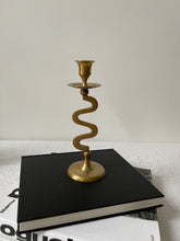 Load image into Gallery viewer, Brass Squiggle Candle Holder
