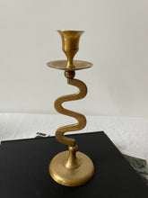 Load image into Gallery viewer, Brass Squiggle Candle Holder