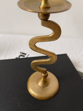 Load image into Gallery viewer, Brass Squiggle Candle Holder