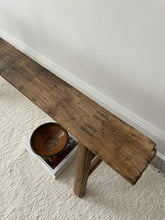 Load image into Gallery viewer, Vintage Elm Wood Bench