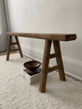 Load image into Gallery viewer, Vintage Elm Wood Bench