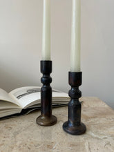 Load image into Gallery viewer, Hand Forged Wrought Iron Candle Holders