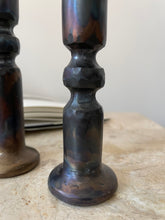 Load image into Gallery viewer, Hand Forged Wrought Iron Candle Holders