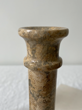 Load image into Gallery viewer, Carved Stone Pillar Candle Holders