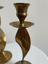 Load image into Gallery viewer, Twisted Brass Candle Holders