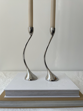 Load image into Gallery viewer, Adjoining Chrome Candle Holders