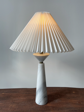 Load image into Gallery viewer, Marble Table Lamp with Pleated Shade