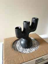 Load image into Gallery viewer, Black Ceramic Candelabra from Oaxaca

