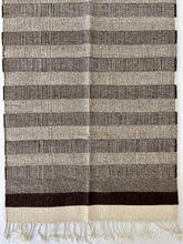Load image into Gallery viewer, Oaxacan Handmade Wool Rug - Gray and Brown Stripe 30.5&quot; x 61&quot;
